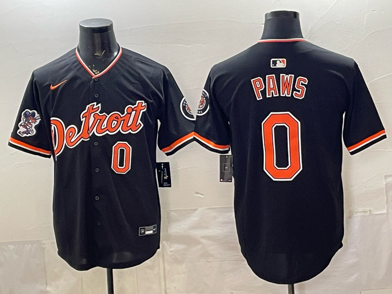 Men Detroit Tigers #0 paws black Nike 2026 MLB Jersey 0528005